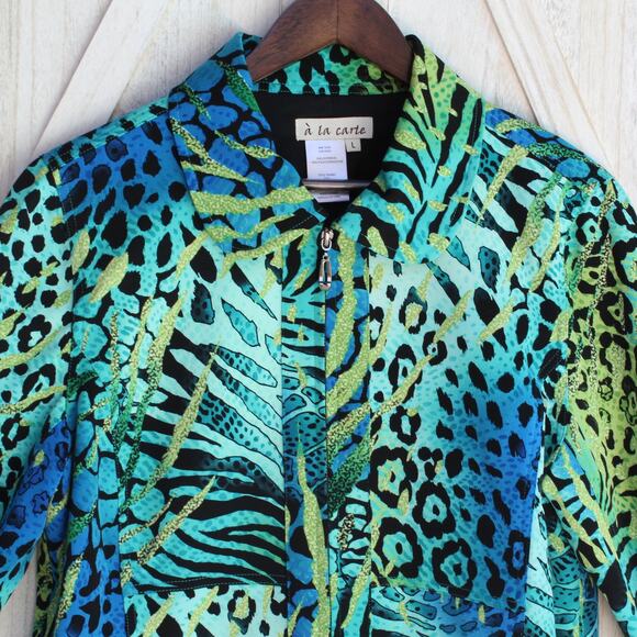 A La Carte Womens Colorful  Full Zip Jacket L - Picture 2 of 12